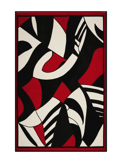 Scarlet Surrealism Radiant Abyss - Premium Iridium Modern Area Rug | Plush & Washable Options | Rugolution Home Decor