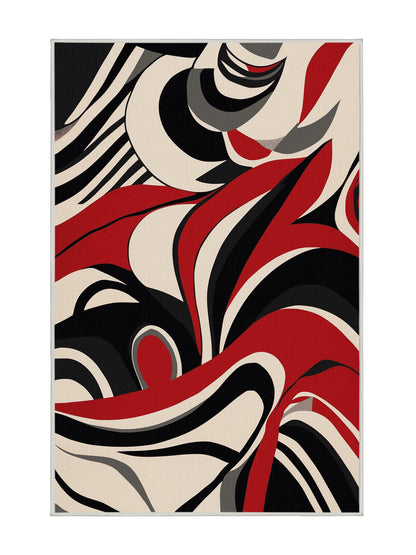 Scarlet Surrealism Eternal Fire - Premium AntiqueWhite (W3C) Modern Area Rug | Plush & Washable Options | Rugolution Home Decor