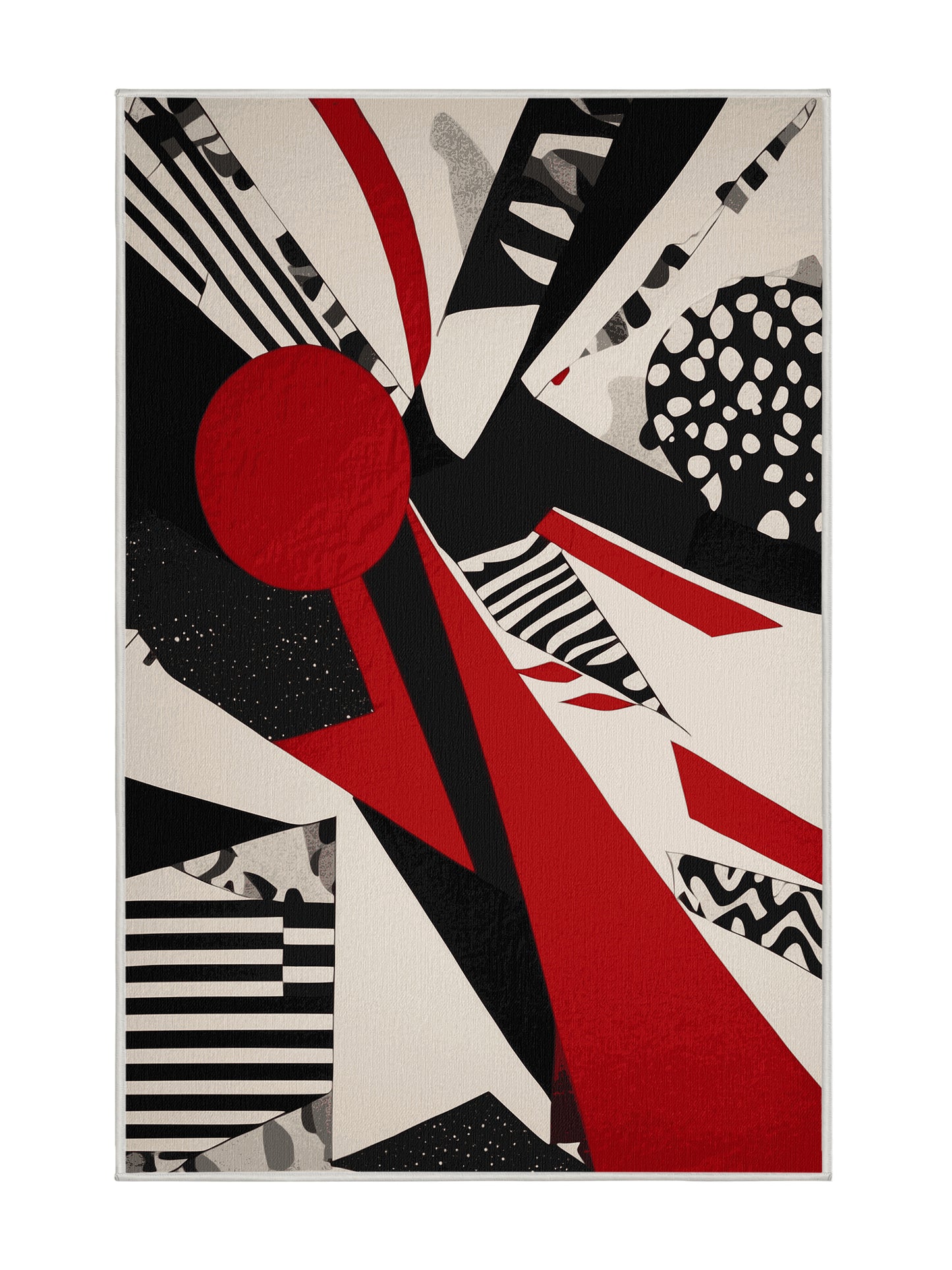 Scarlet Surrealism Solar Surge - Premium Dark White Modern Area Rug | Plush & Washable Options | Rugolution Home Decor