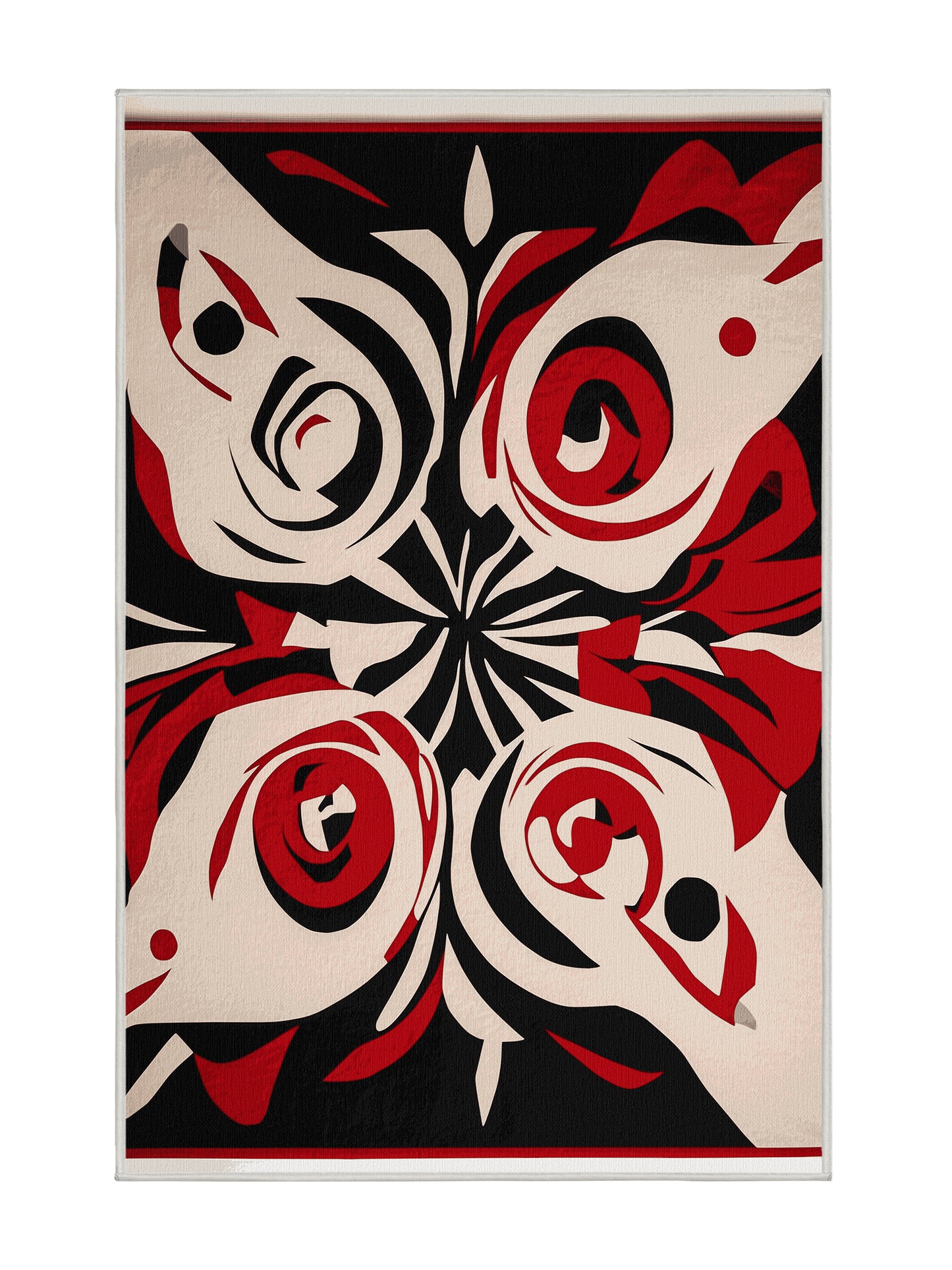 Scarlet Surrealism Sinister Whirl - Premium Dark White Modern Area Rug | Plush & Washable Options | Rugolution Home Decor