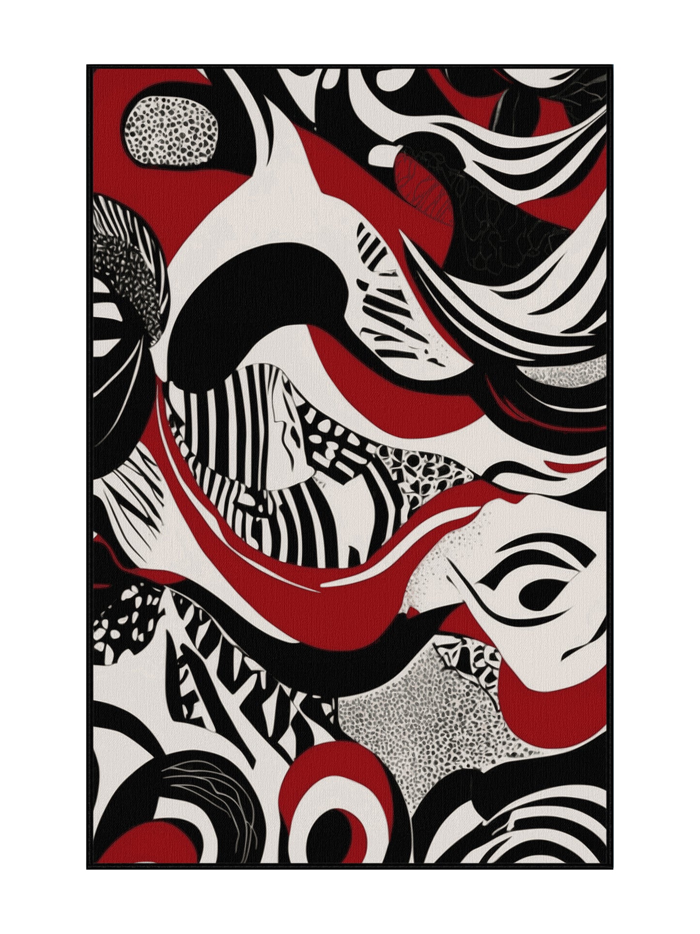 Scarlet Surrealism Lunar Passion - Premium Black (W3C) Modern Area Rug | Plush & Washable Options | Rugolution Home Decor