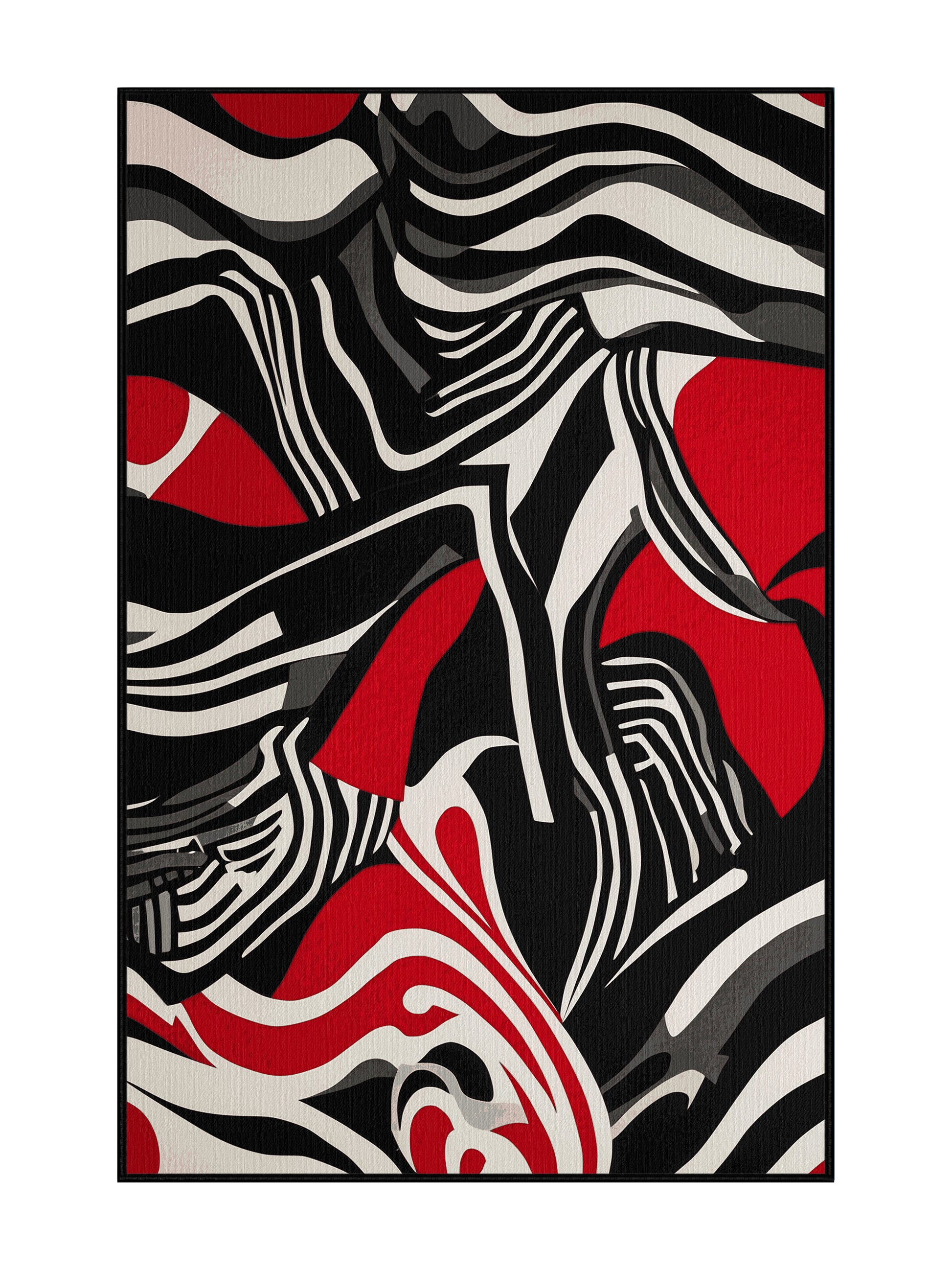 Scarlet Surrealism Obsidian Glow - Premium Black (W3C) Modern Area Rug | Plush & Washable Options | Rugolution Home Decor