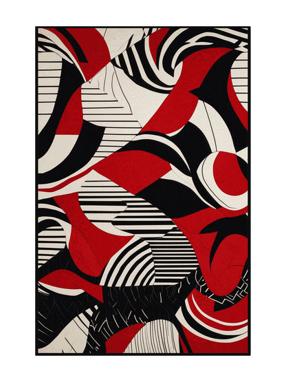 Scarlet Surrealism Flame Rift - Premium Gunmetal Modern Area Rug | Plush & Washable Options | Rugolution Home Decor