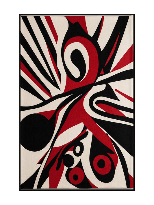 Scarlet Surrealism Crimson Radiance - Premium Black (W3C) Modern Area Rug | Plush & Washable Options | Rugolution Home Decor