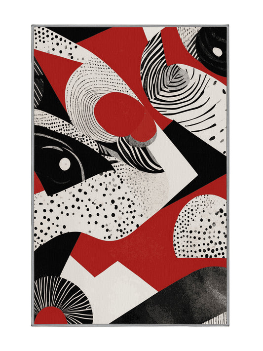 Scarlet Surrealism Celestial Blaze - Premium Gray Goose Modern Area Rug | Plush & Washable Options | Rugolution Home Decor