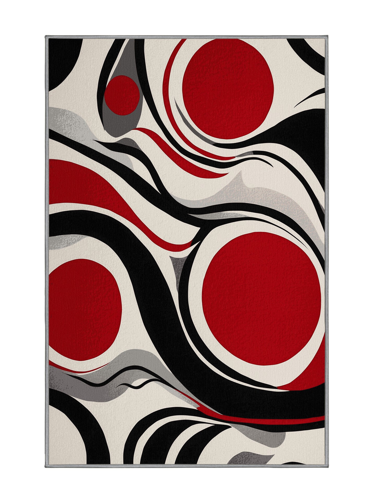 Scarlet Surrealism Cerise Glow - Premium Gray Goose Modern Area Rug | Plush & Washable Options | Rugolution Home Decor