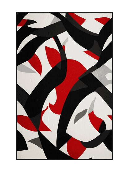 Scarlet Surrealism Sinister Pulse - Premium Black (W3C) Modern Area Rug | Plush & Washable Options | Rugolution Home Decor