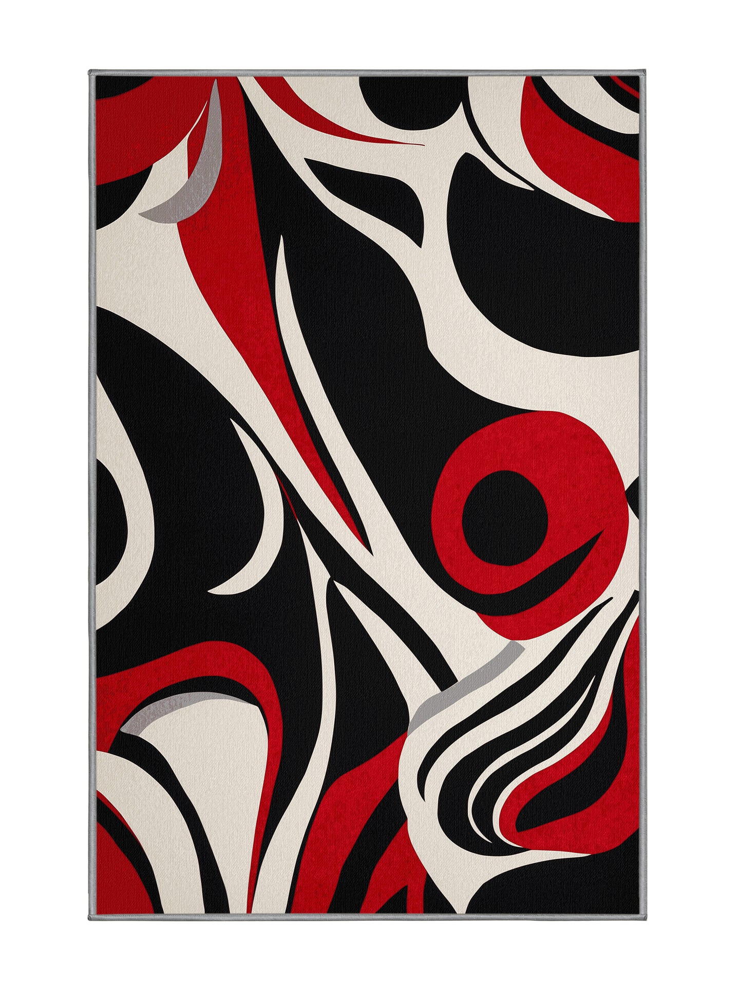 Scarlet Surrealism Aurora Ember - Premium Night Modern Area Rug | Plush & Washable Options | Rugolution Home Decor