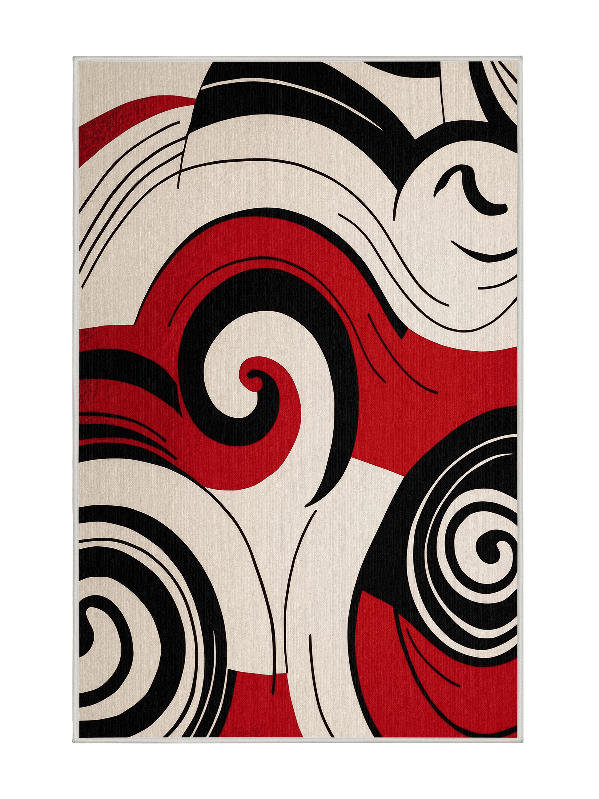 Scarlet Surrealism Scarlet Fracture - Premium Dark White Modern Area Rug | Plush & Washable Options | Rugolution Home Decor