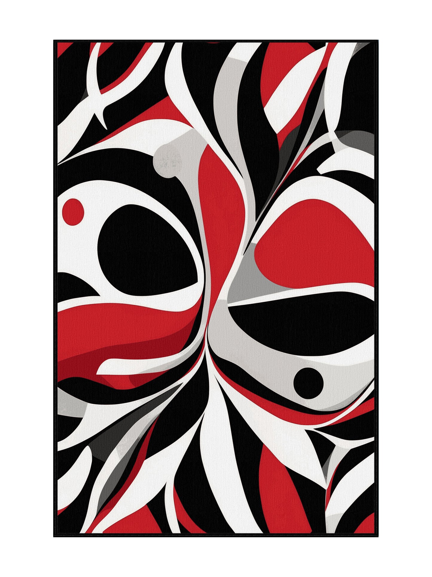 Scarlet Surrealism Velvet Path - Premium Black (W3C) Modern Area Rug | Plush & Washable Options | Rugolution Home Decor