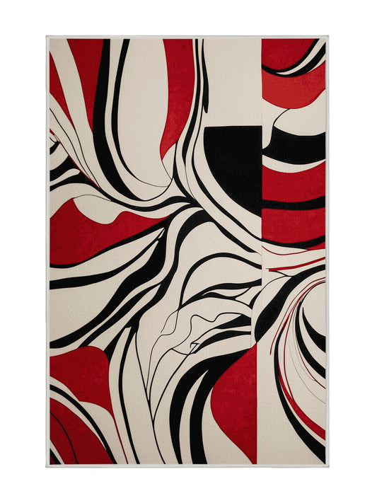 Scarlet Surrealism Eternal Drift - Premium Dark White Modern Area Rug | Plush & Washable Options | Rugolution Home Decor