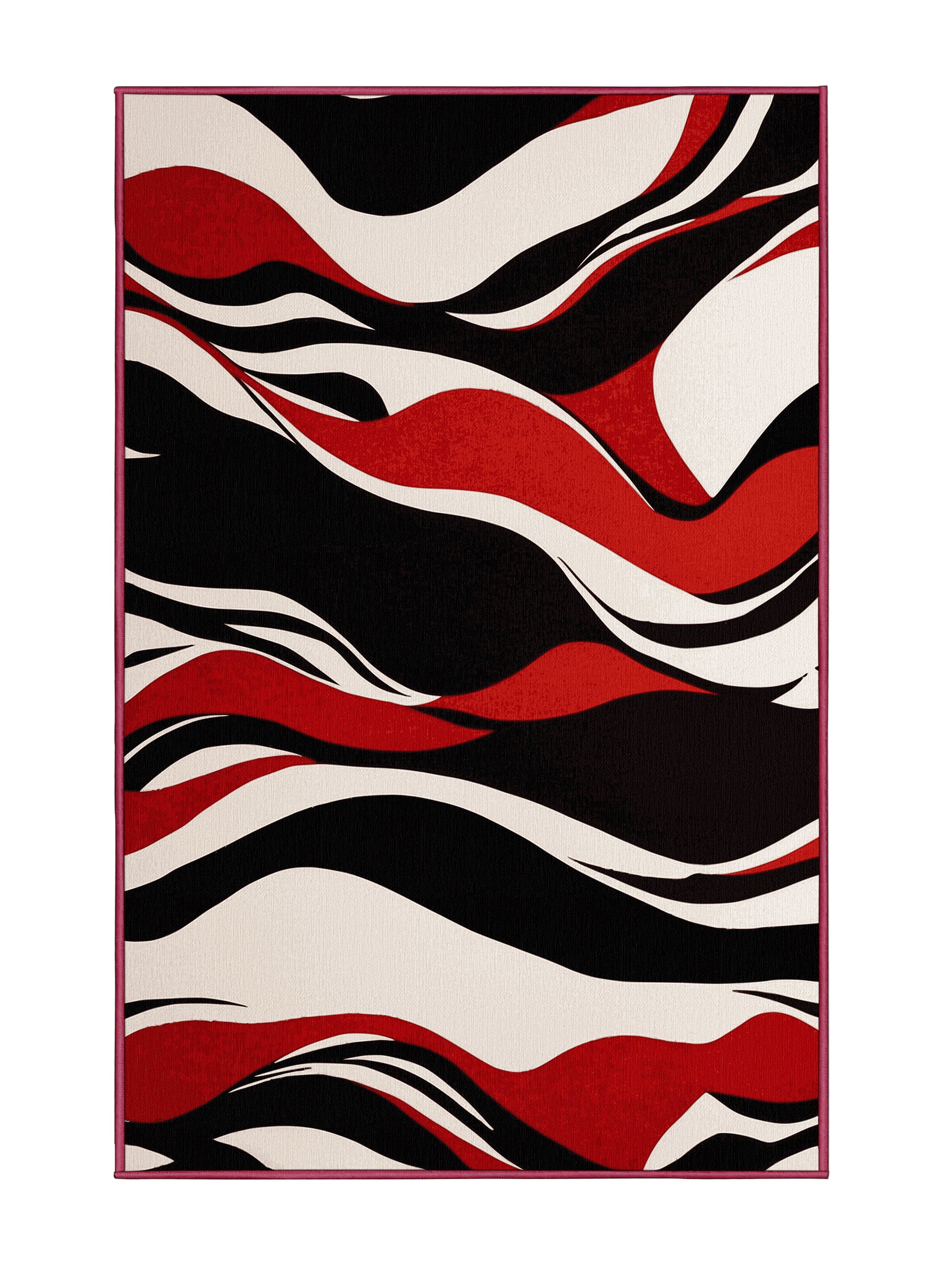 Scarlet Surrealism Sinister Glow - Premium Velvet Maroon Modern Area Rug | Plush & Washable Options | Rugolution Home Decor