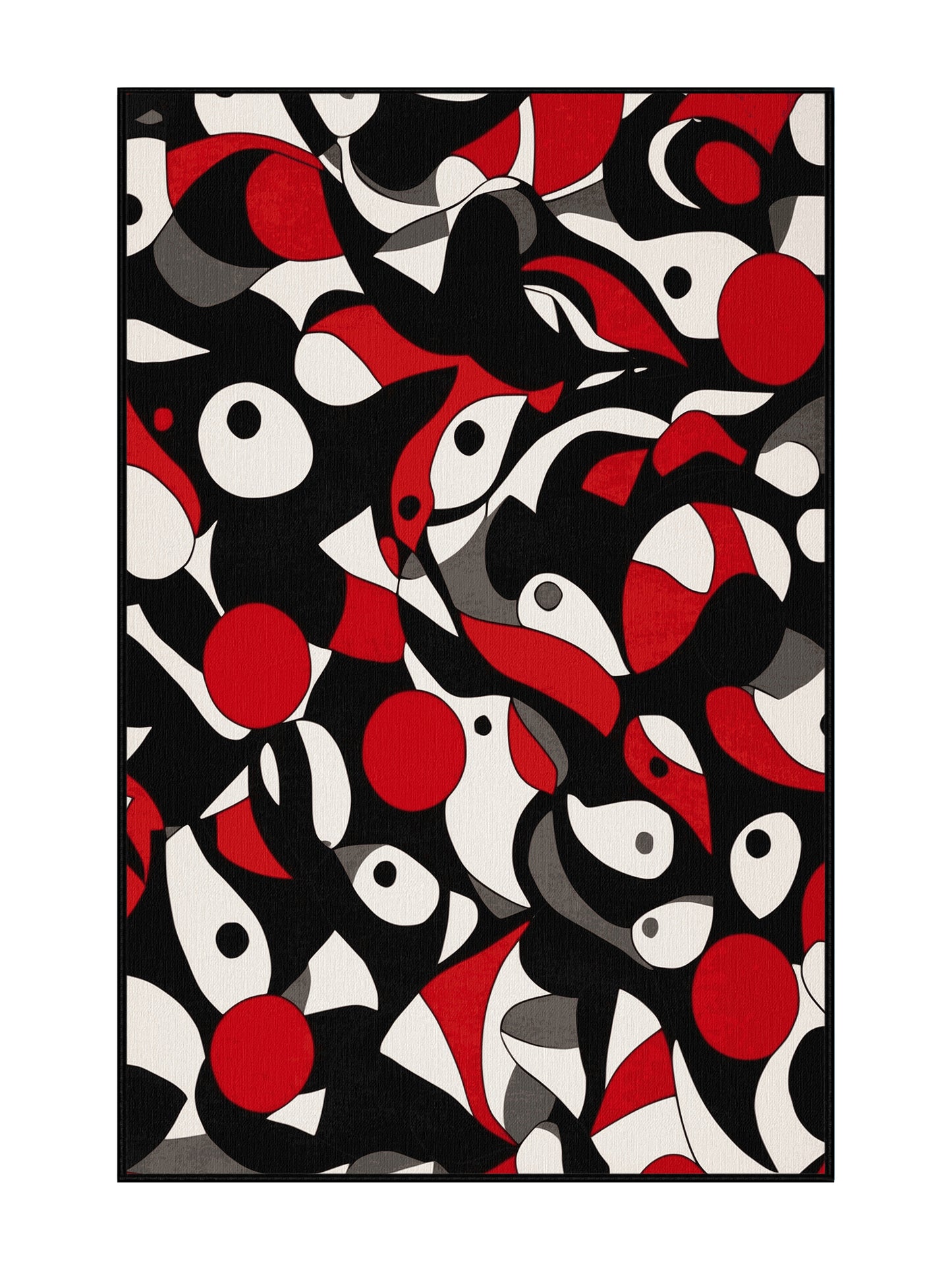 Scarlet Surrealism Flame Reverie - Premium Black (W3C) Modern Area Rug | Plush & Washable Options | Rugolution Home Decor