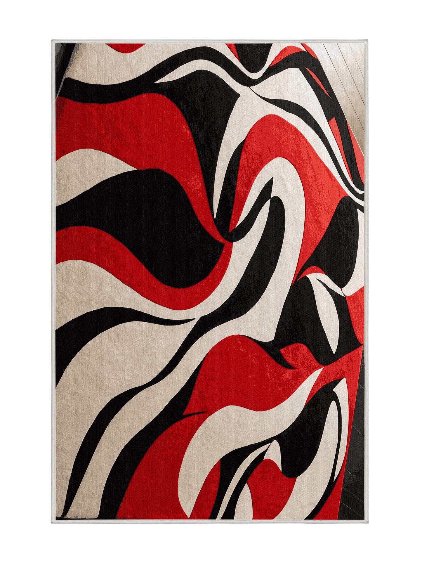 Scarlet Surrealism Twilight Blaze - Premium Dark White Modern Area Rug | Plush & Washable Options | Rugolution Home Decor