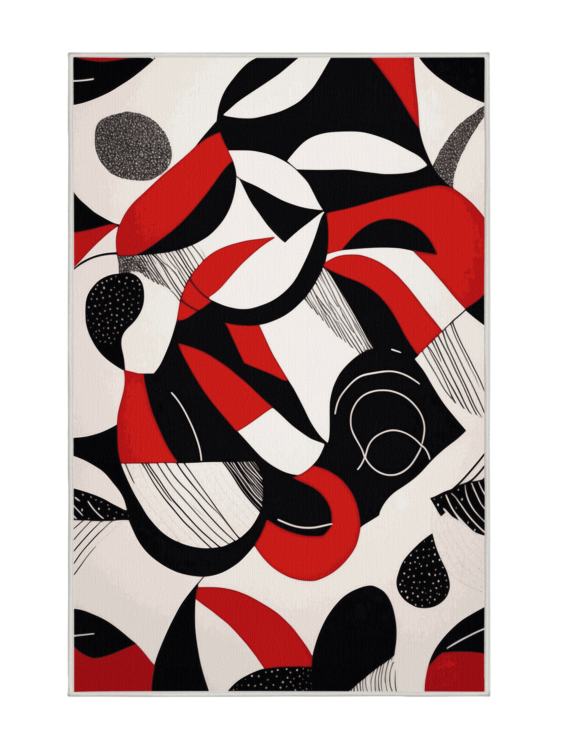 Scarlet Surrealism Obsidian Echo - Premium Dark White Modern Area Rug | Plush & Washable Options | Rugolution Home Decor