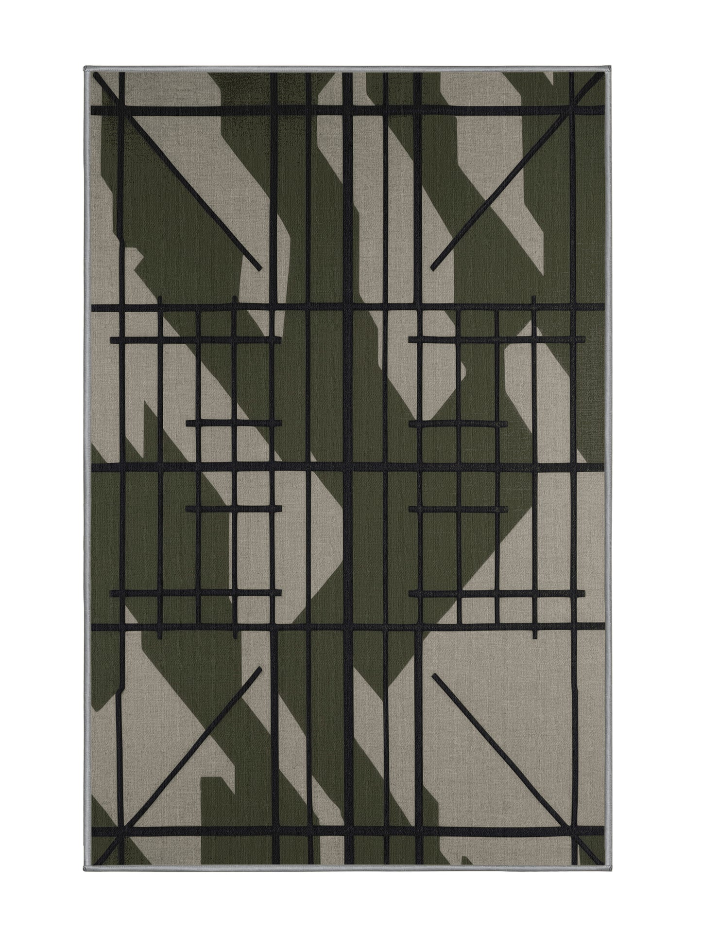 Tactical Terrain Camo Nexus - Premium Army Brown Modern Area Rug | Plush & Washable Options | Rugolution Home Decor