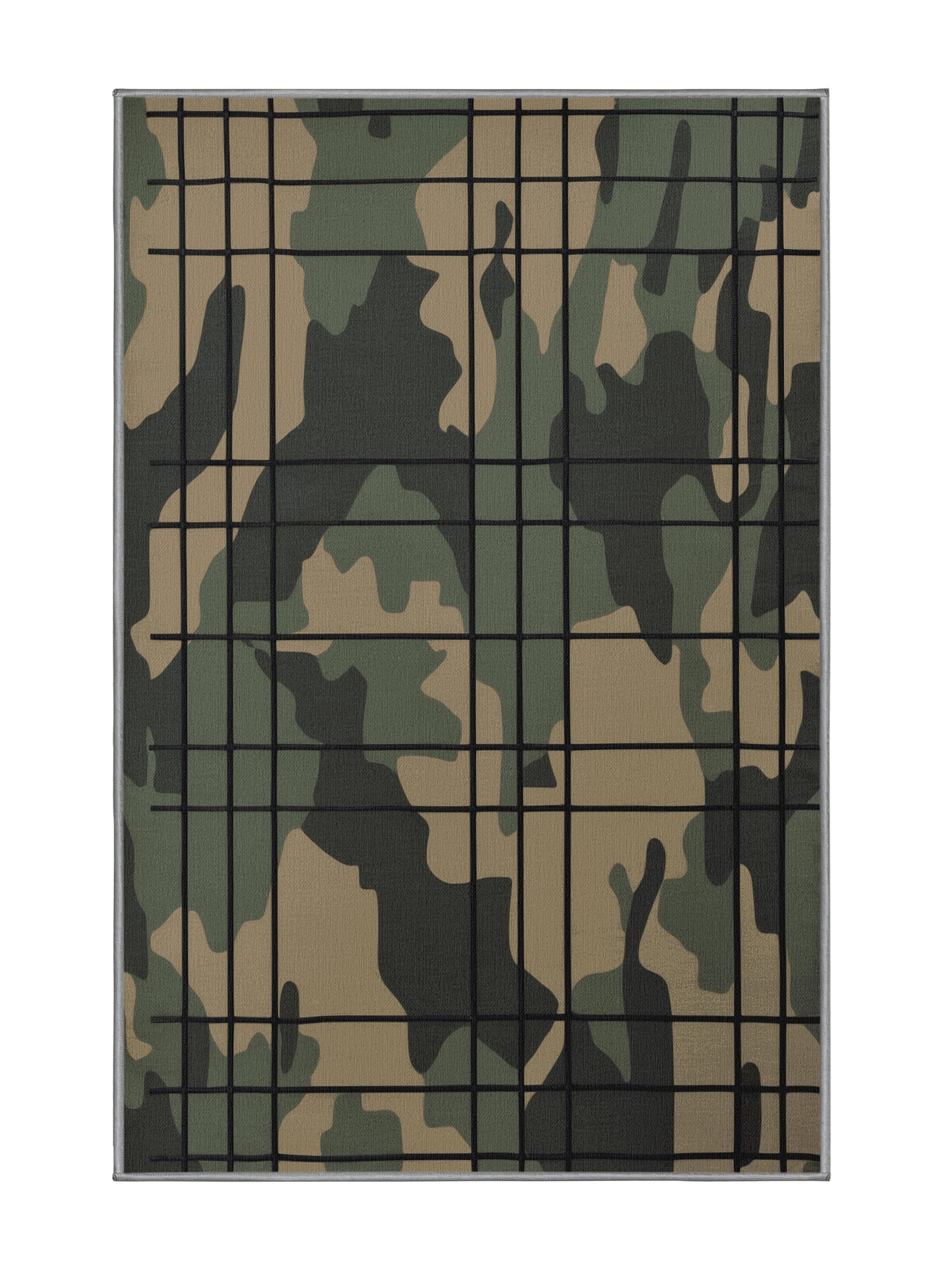 Tactical Terrain Recon Grid - Premium Sage Green Modern Area Rug | Plush & Washable Options | Rugolution Home Decor