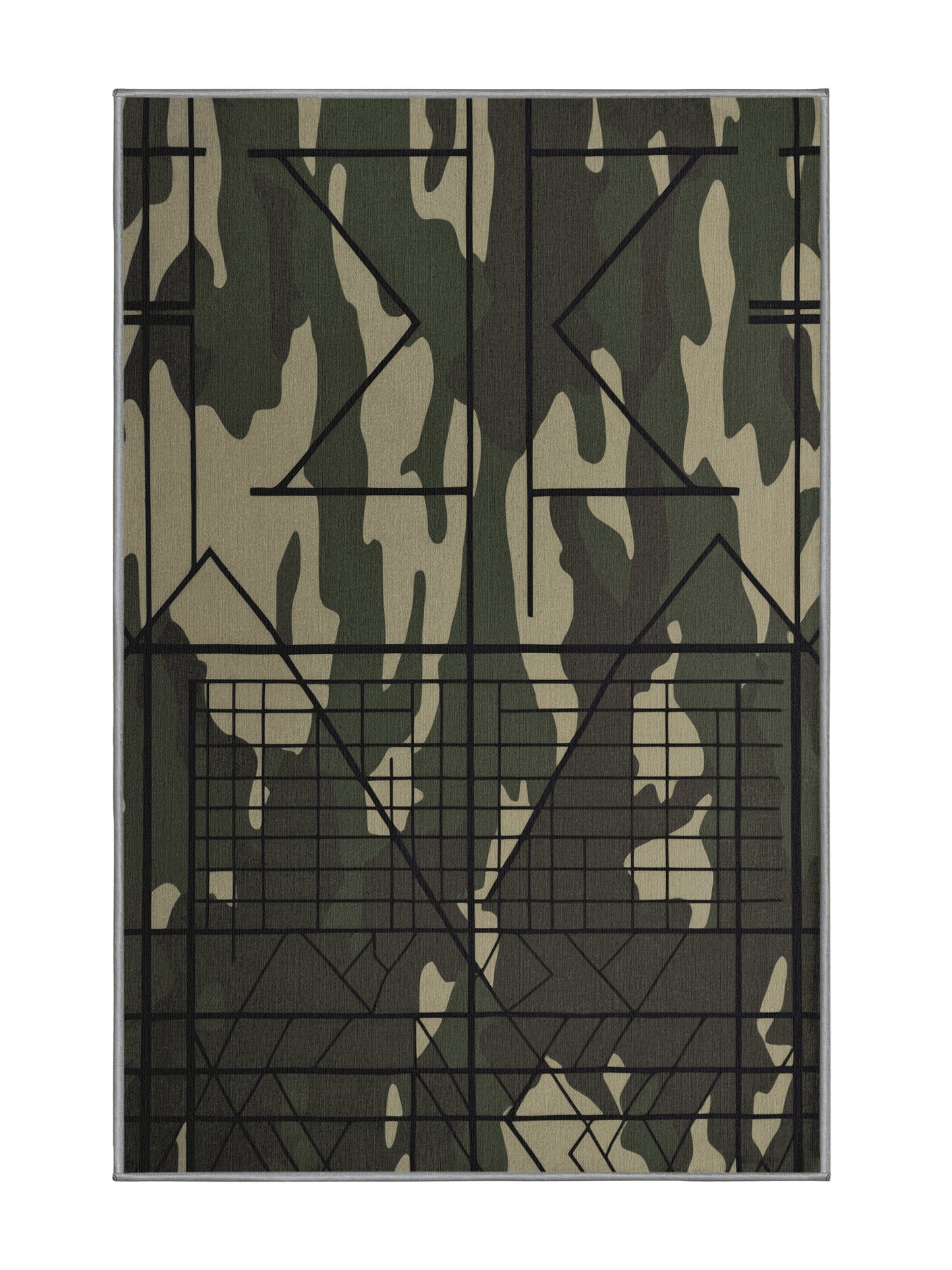 Tactical Terrain Stealth Angle - Premium Sage Green Modern Area Rug | Plush & Washable Options | Rugolution Home Decor