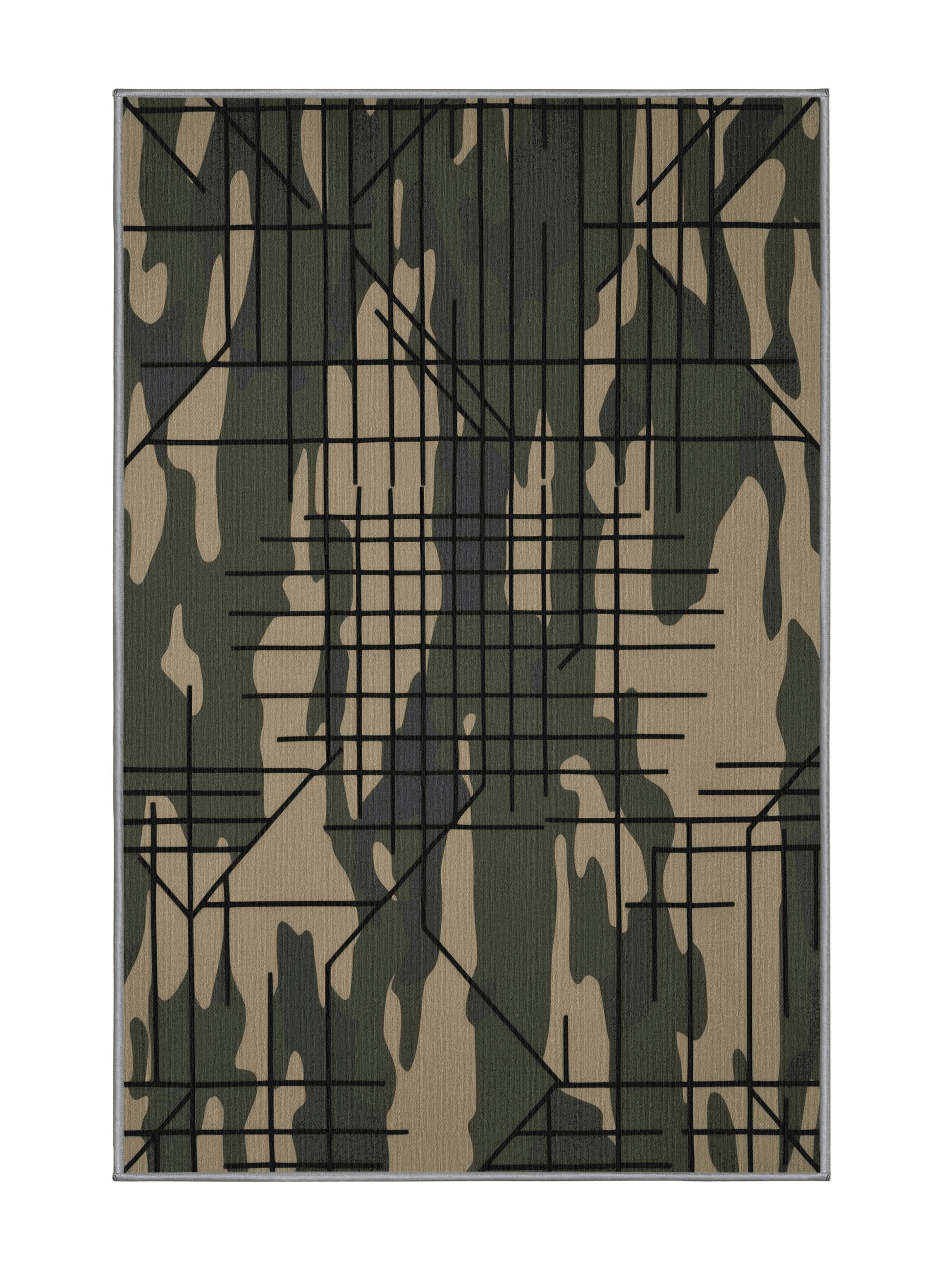 Tactical Terrain Apex Gridlock - Premium Sage Green Modern Area Rug | Plush & Washable Options | Rugolution Home Decor