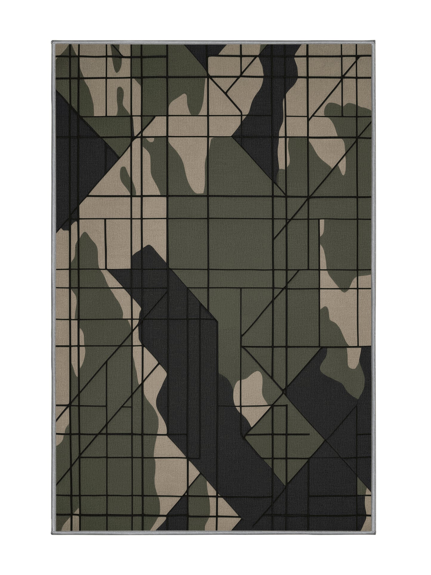 Tactical Terrain Horizon Strike - Premium Sage Green Modern Area Rug | Plush & Washable Options | Rugolution Home Decor