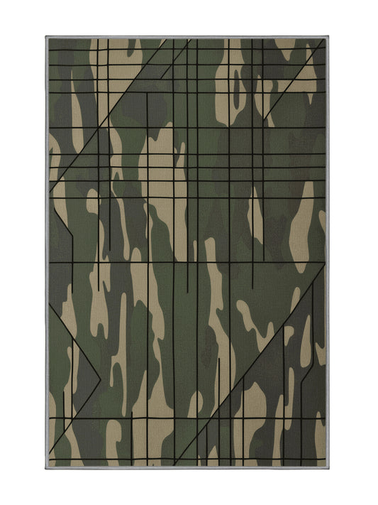 Tactical Terrain Tactical Stitch - Premium Sage Green Modern Area Rug | Plush & Washable Options | Rugolution Home Decor