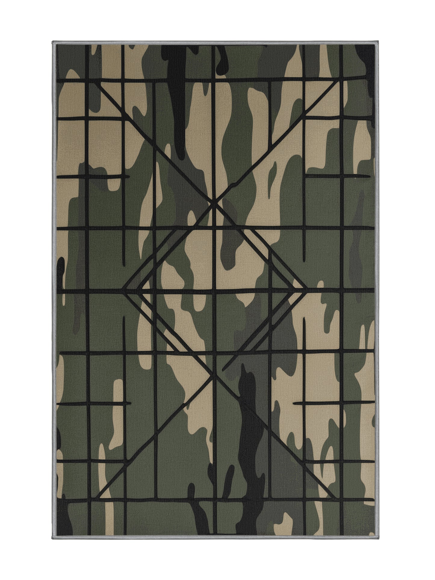 Tactical Terrain Grid Horizon - Premium Sage Green Modern Area Rug | Plush & Washable Options | Rugolution Home Decor