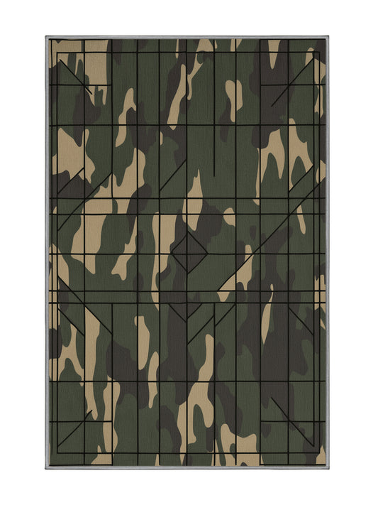 Tactical Terrain Crossfire Terrain - Premium Sage Green Modern Area Rug | Plush & Washable Options | Rugolution Home Decor