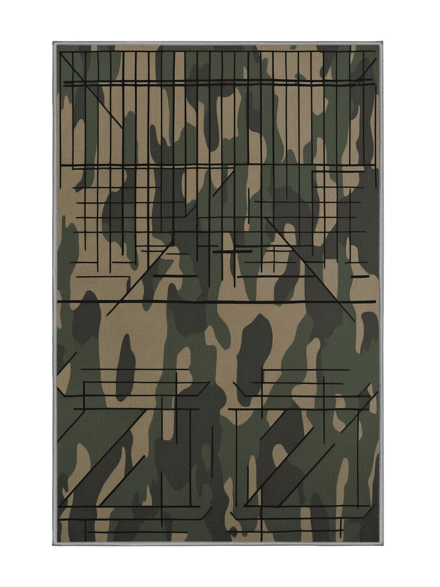 Tactical Terrain Camouflage Vertex - Premium Sage Green Modern Area Rug | Plush & Washable Options | Rugolution Home Decor