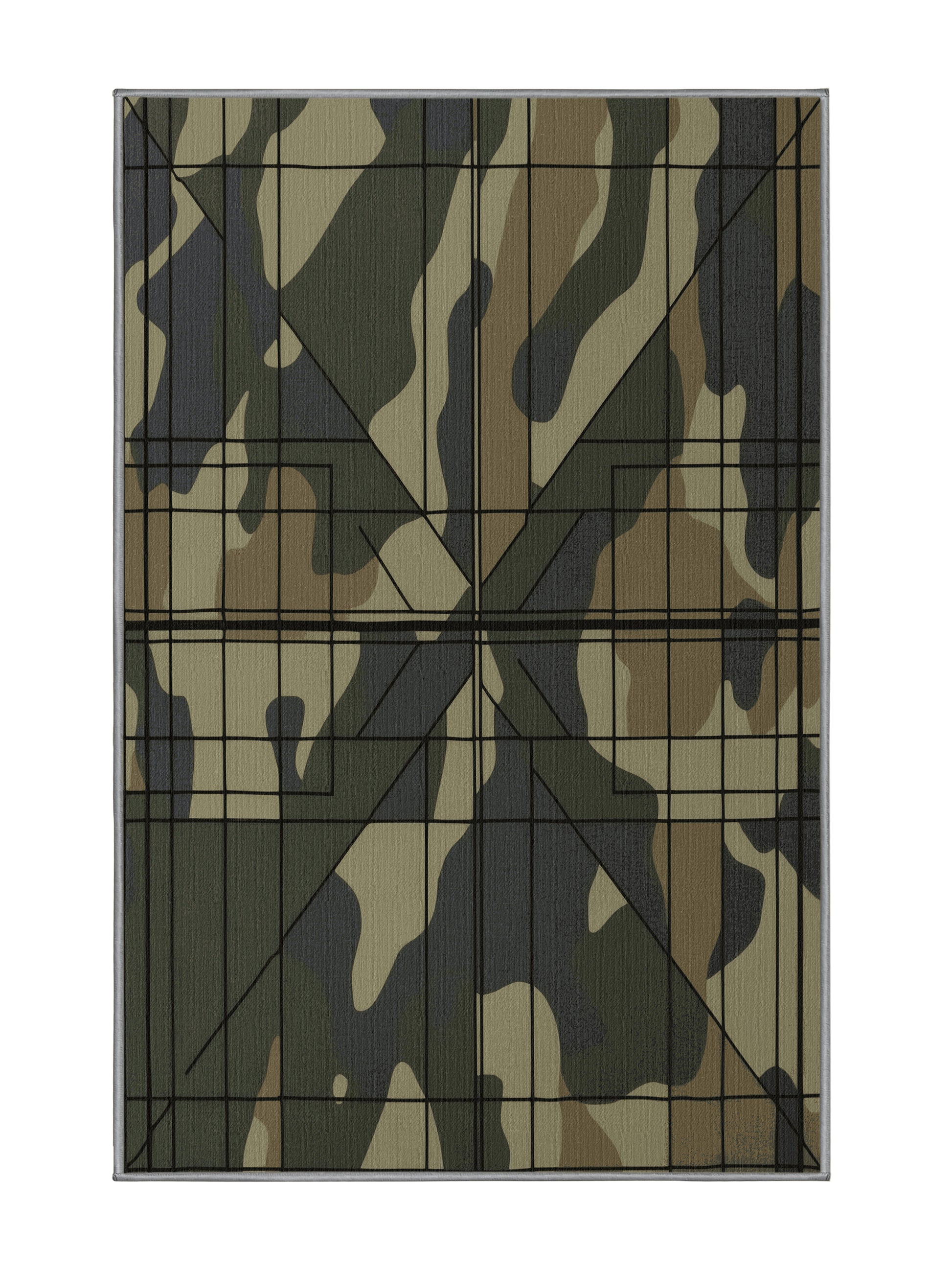 Tactical Terrain Shield Flow - Premium Sage Green Modern Area Rug | Plush & Washable Options | Rugolution Home Decor