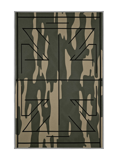 Tactical Terrain Spire Angles - Premium Sage Green Modern Area Rug | Plush & Washable Options | Rugolution Home Decor