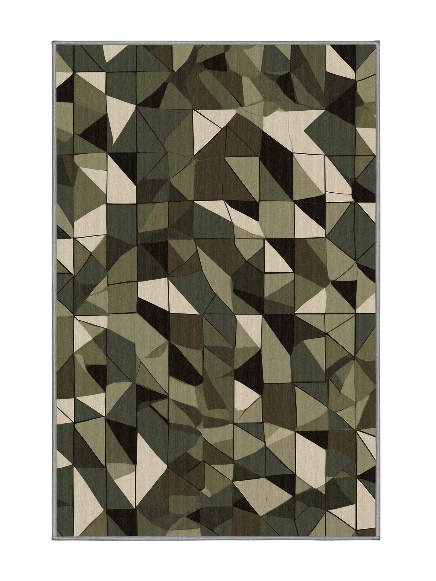 Tactical Terrain Grid Shell - Premium Army Brown Modern Area Rug | Plush & Washable Options | Rugolution Home Decor