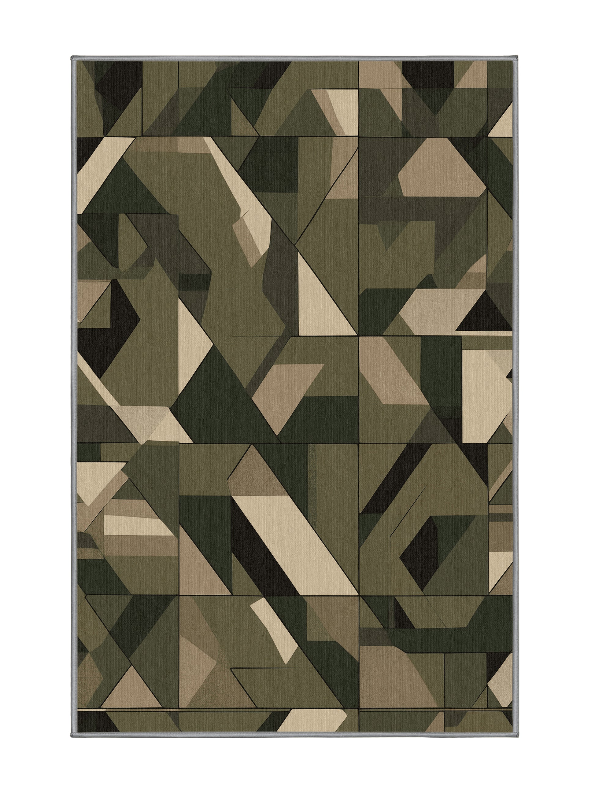 Tactical Terrain Ops Wave - Premium Army Brown Modern Area Rug | Plush & Washable Options | Rugolution Home Decor