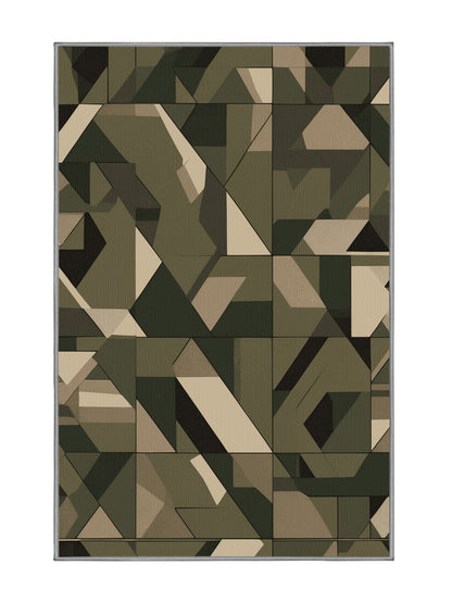 Tactical Terrain Ops Wave - Premium Army Brown Modern Area Rug | Plush & Washable Options | Rugolution Home Decor