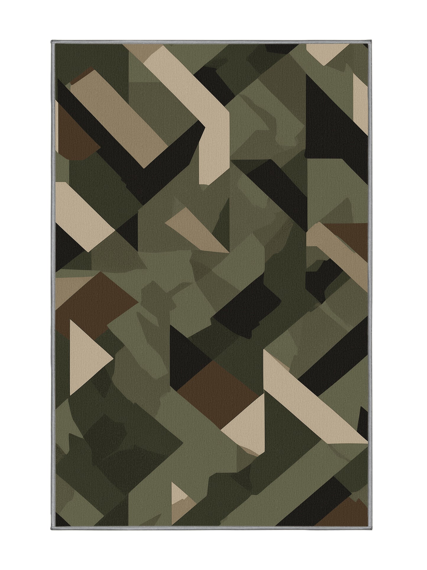 Tactical Terrain Fragment Peak - Premium Army Brown Modern Area Rug | Plush & Washable Options | Rugolution Home Decor