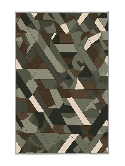 Tactical Terrain Terrain Blend - Premium Army Brown Modern Area Rug | Plush & Washable Options | Rugolution Home Decor