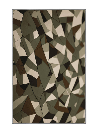 Tactical Terrain Geo Camouflage - Premium Army Brown Modern Area Rug | Plush & Washable Options | Rugolution Home Decor