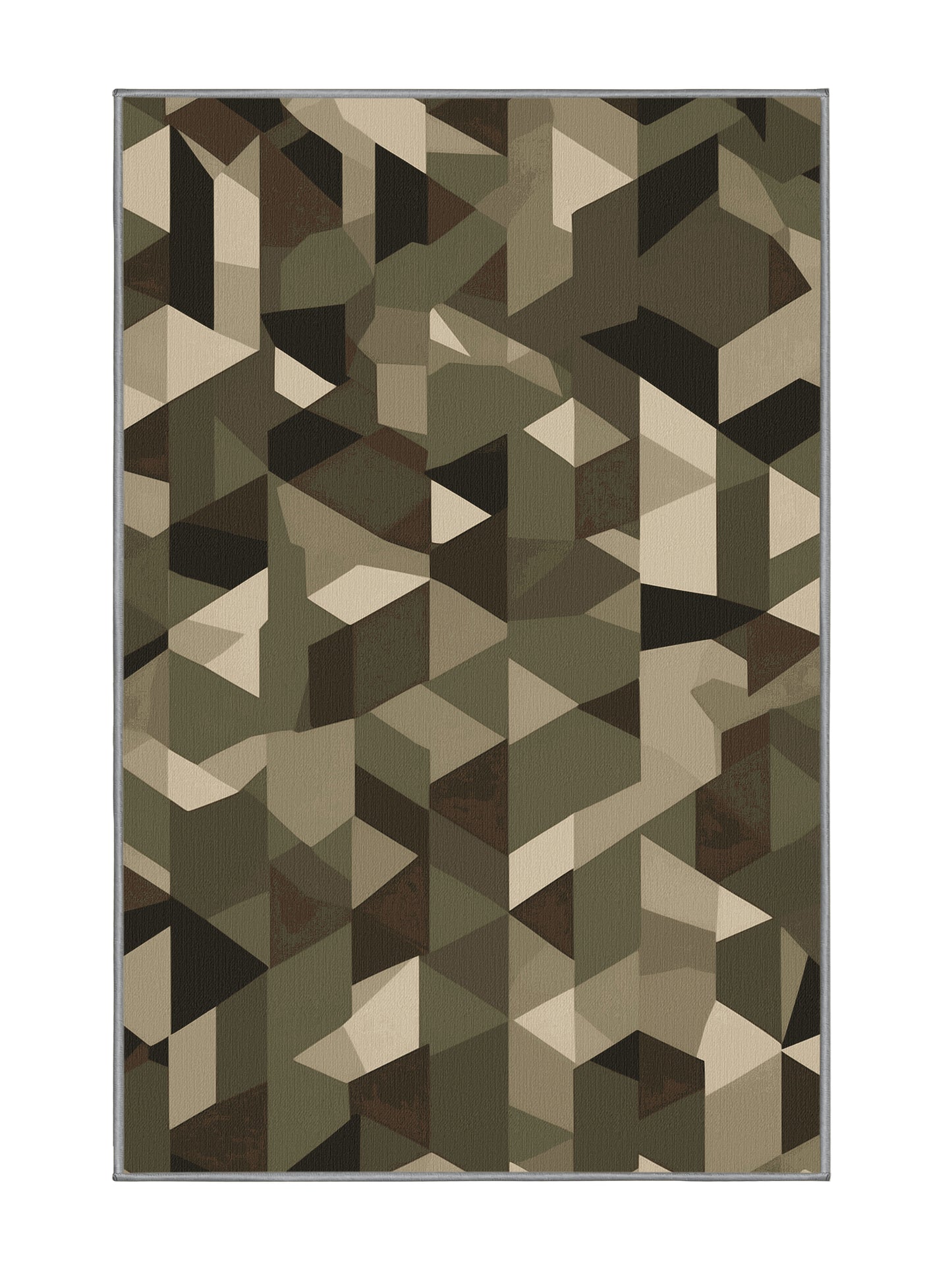 Tactical Terrain Arctic Mesh - Premium Army Brown Modern Area Rug | Plush & Washable Options | Rugolution Home Decor