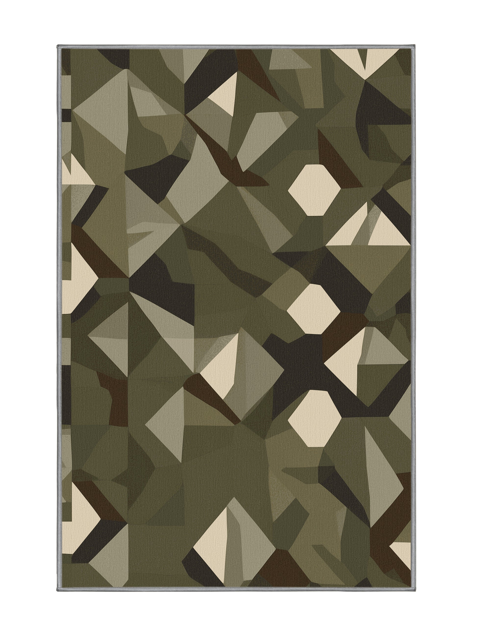 Tactical Terrain Patrol Sector - Premium Army Brown Modern Area Rug | Plush & Washable Options | Rugolution Home Decor