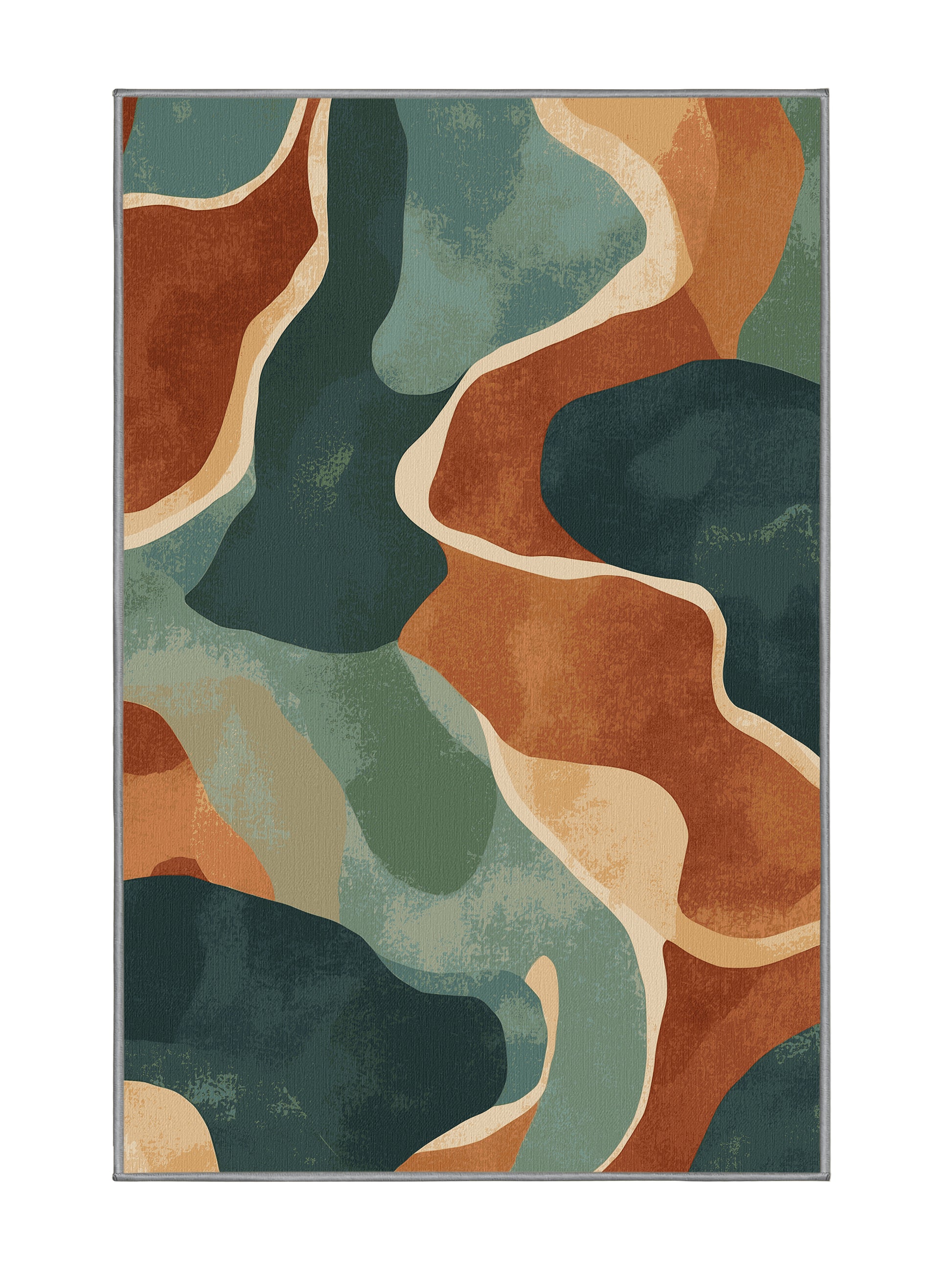 Terra Verde Earthly Echoes - Premium Grayish Turquoise Modern Area Rug | Plush & Washable Options | Rugolution Home Decor