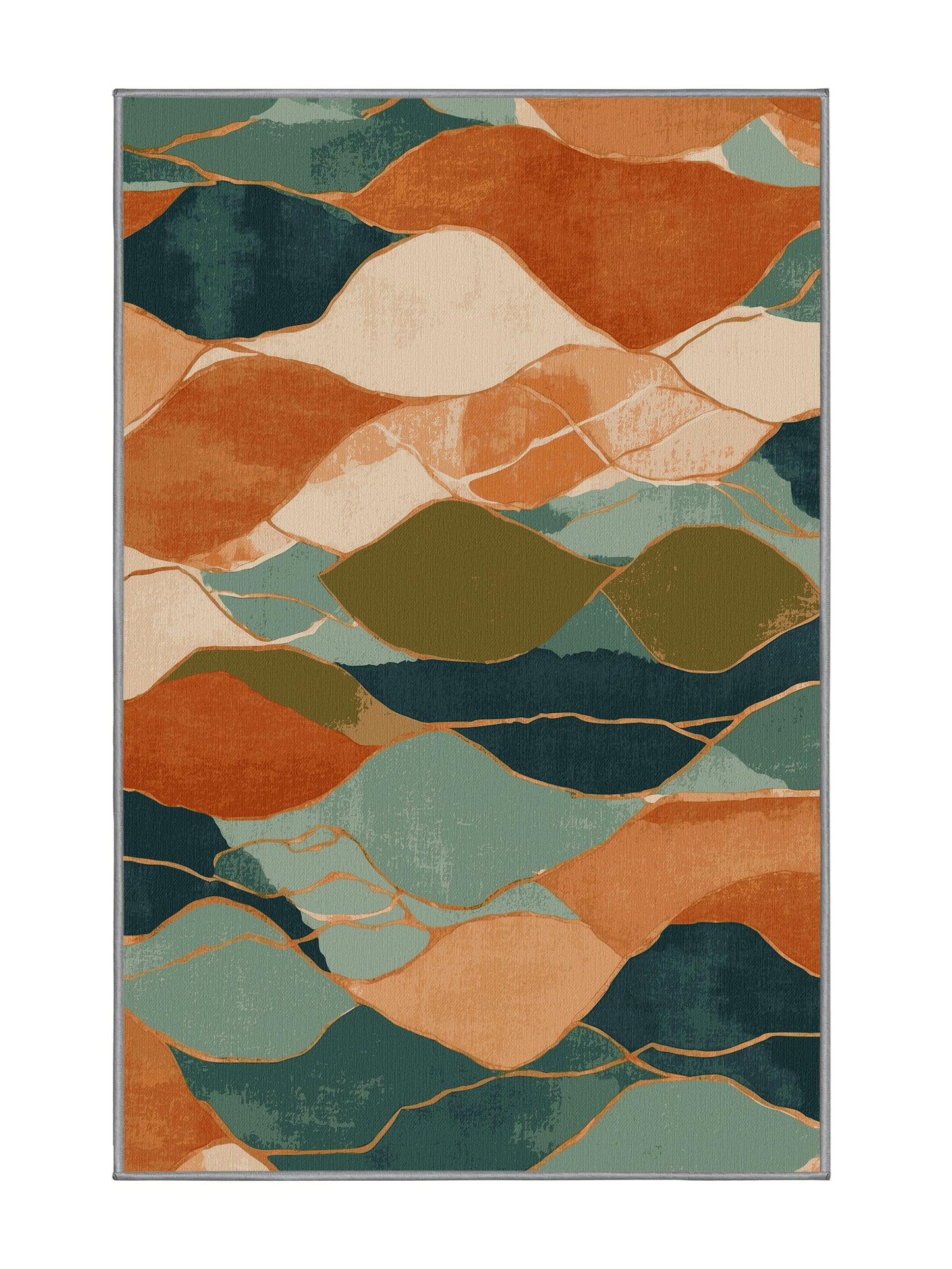 Terra Verde Mossy Tides - Premium Army Brown Modern Area Rug | Plush & Washable Options | Rugolution Home Decor