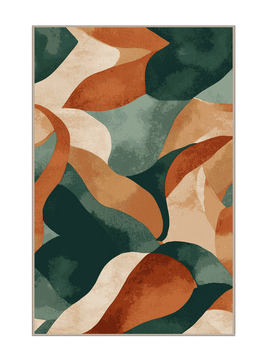 Terra Verde Copper Currents - Premium Dark Almond Modern Area Rug | Plush & Washable Options | Rugolution Home Decor