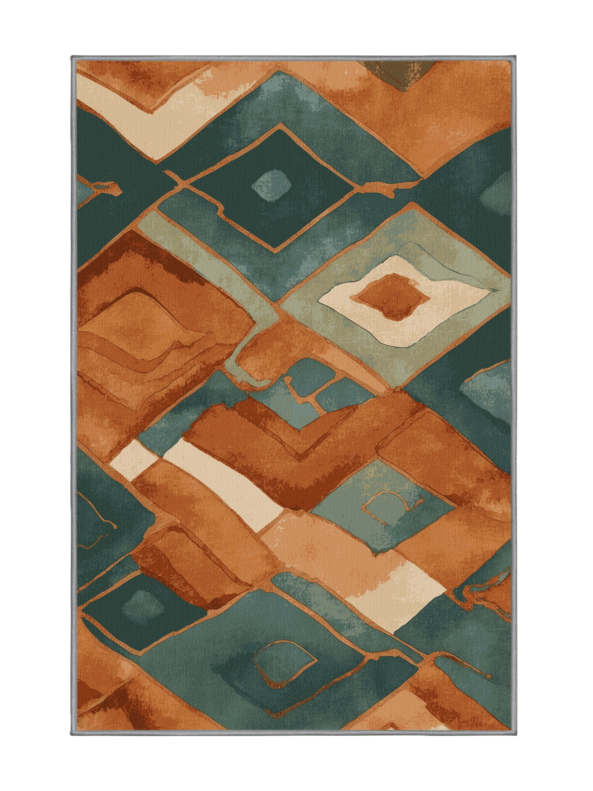 Terra Verde Verdant Voyage - Premium Grayish Turquoise Modern Area Rug | Plush & Washable Options | Rugolution Home Decor