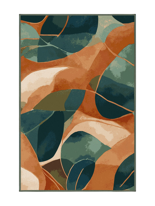 Terra Verde Savanna Sweep - Premium Charcoal Blue Modern Area Rug | Plush & Washable Options | Rugolution Home Decor