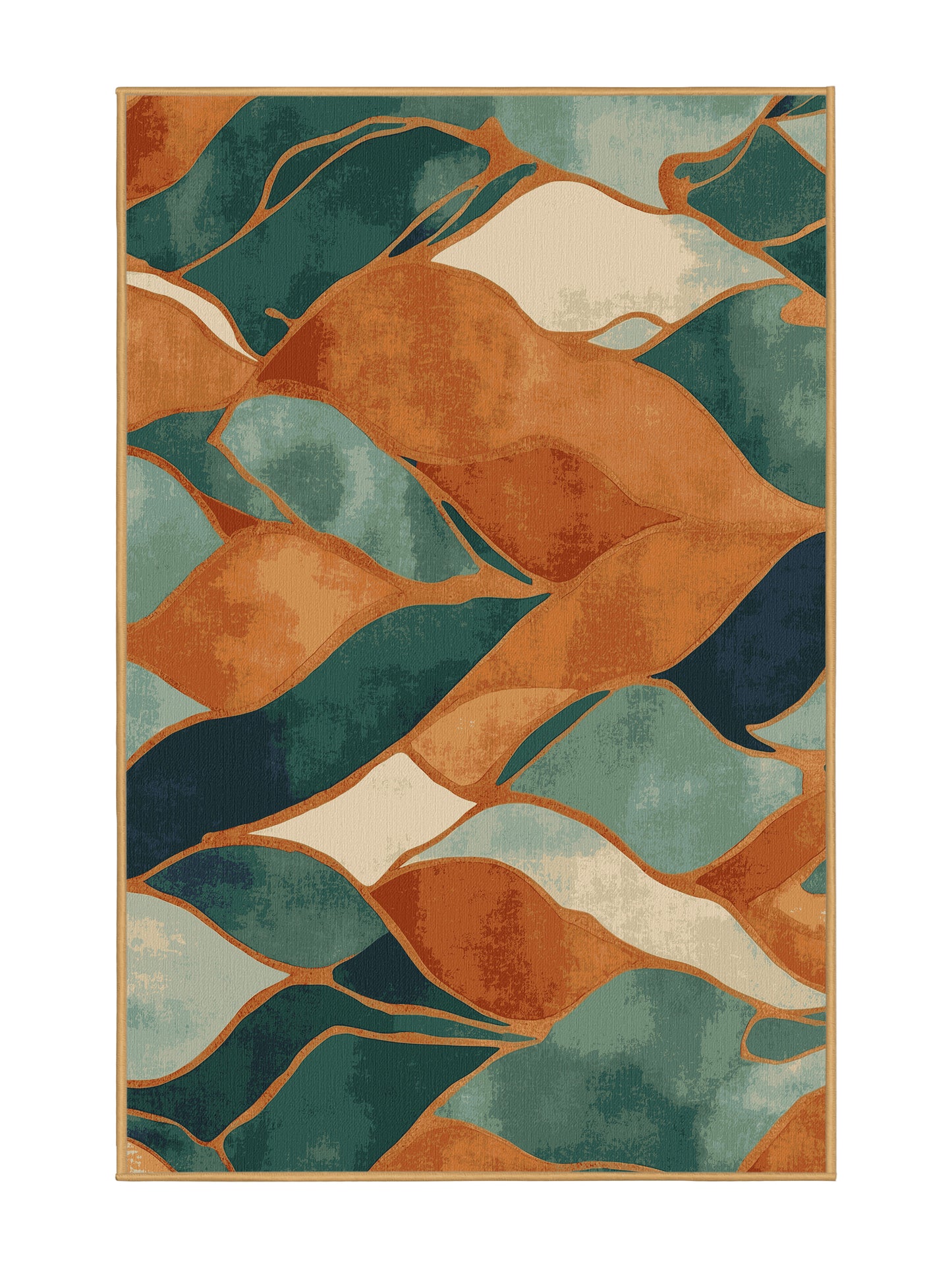 Terra Verde Harvest Harmony - Premium Petra Gold Modern Area Rug | Plush & Washable Options | Rugolution Home Decor