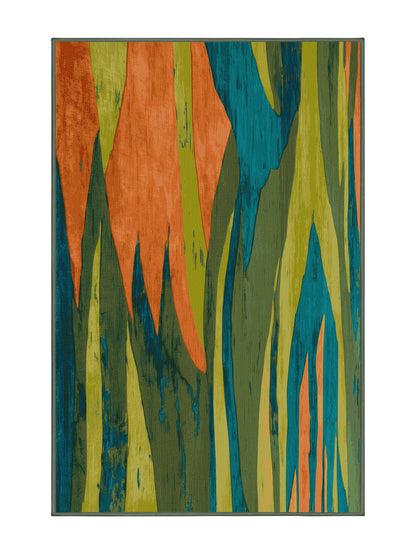 Vista Flow Canyon Dreams - Premium Hunter Green Modern Area Rug | Plush & Washable Options | Rugolution Home Decor