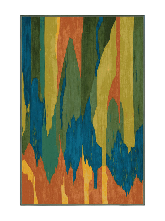 Vista Flow Eternal Cascade - Premium Hunter Green Modern Area Rug | Plush & Washable Options | Rugolution Home Decor