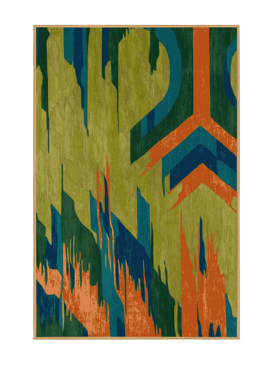 Vista Flow Forest Hues - Premium Brass Modern Area Rug | Plush & Washable Options | Rugolution Home Decor