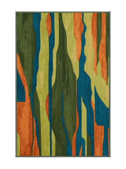 Vista Flow Ridge Flow - Premium Hunter Green Modern Area Rug | Plush & Washable Options | Rugolution Home Decor