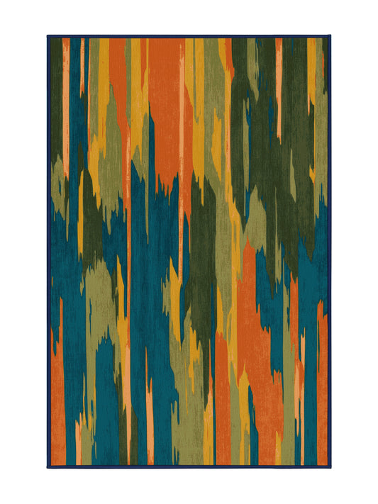 Vista Flow Jungle Whispers - Premium Charcoal Blue Modern Area Rug | Plush & Washable Options | Rugolution Home Decor